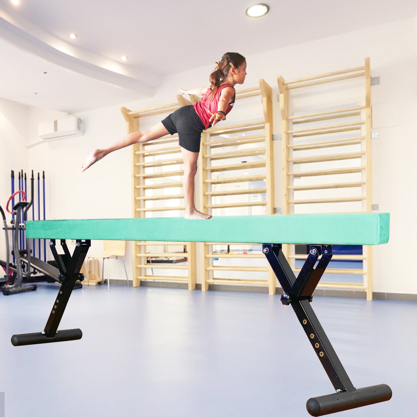 PreGymnastic 9"-27" Heights Adjustable Balance Beam, Off-ground Gymnastics Beam