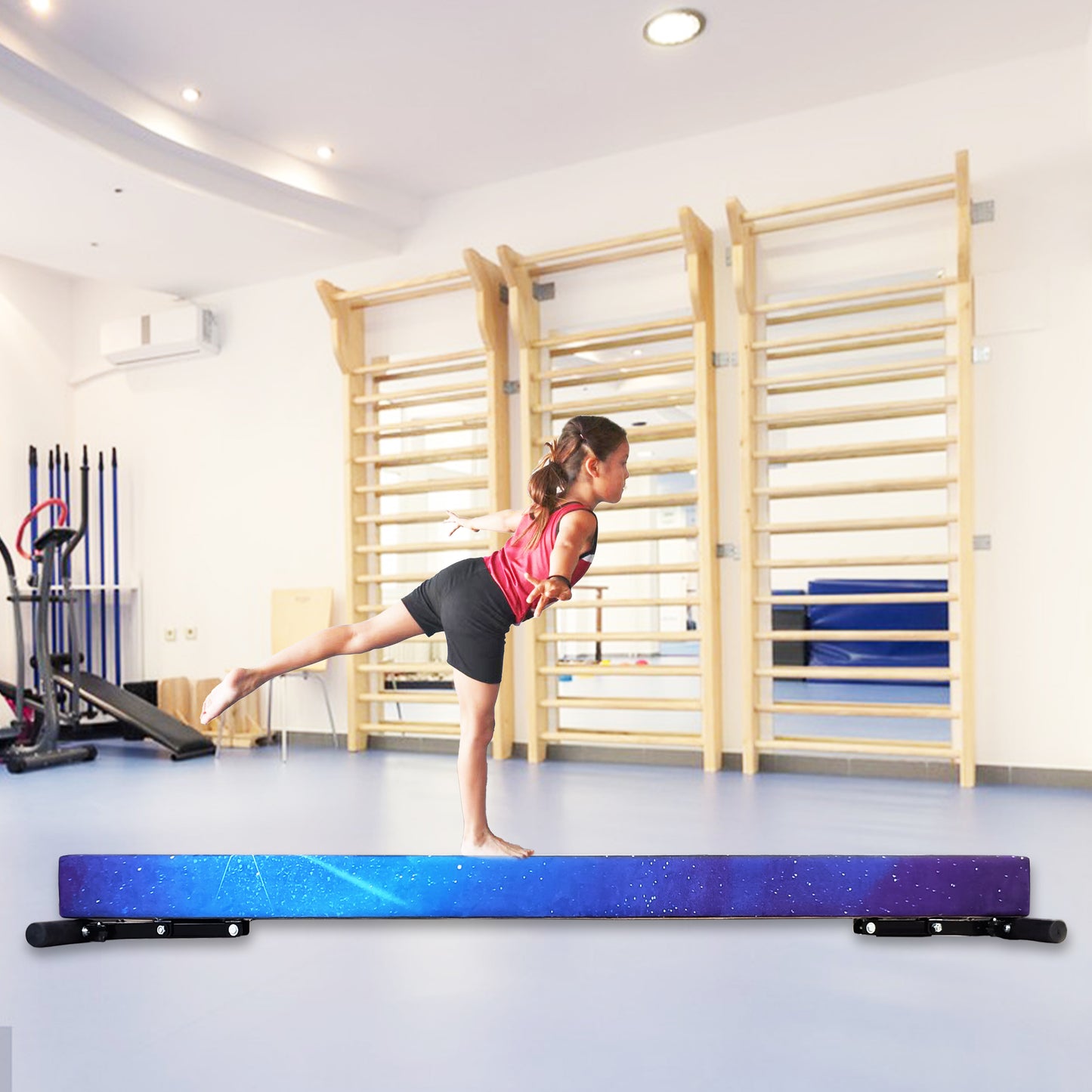 8ft Adjustable Balance Beam for Kids and Teenagers, Adjustable Heights 9"-17"