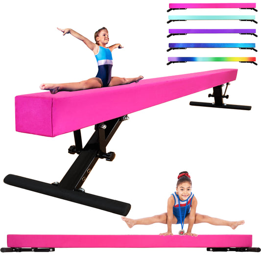 8ft Adjustable Balance Beam for Kids and Teenagers, Adjustable Heights 9"-17"