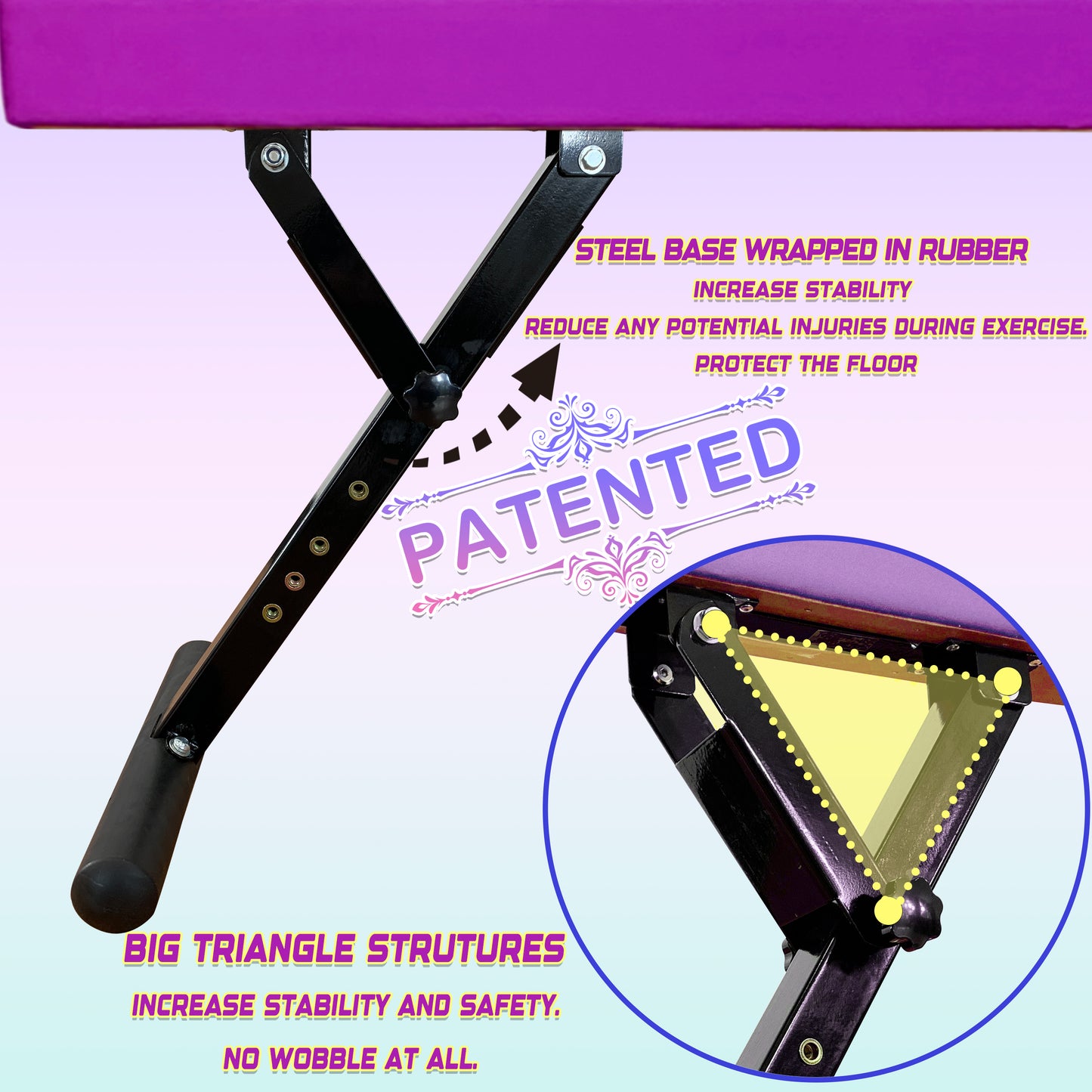 PreGymnastic 9"-27" Heights Adjustable Balance Beam, Off-ground Gymnastics Beam