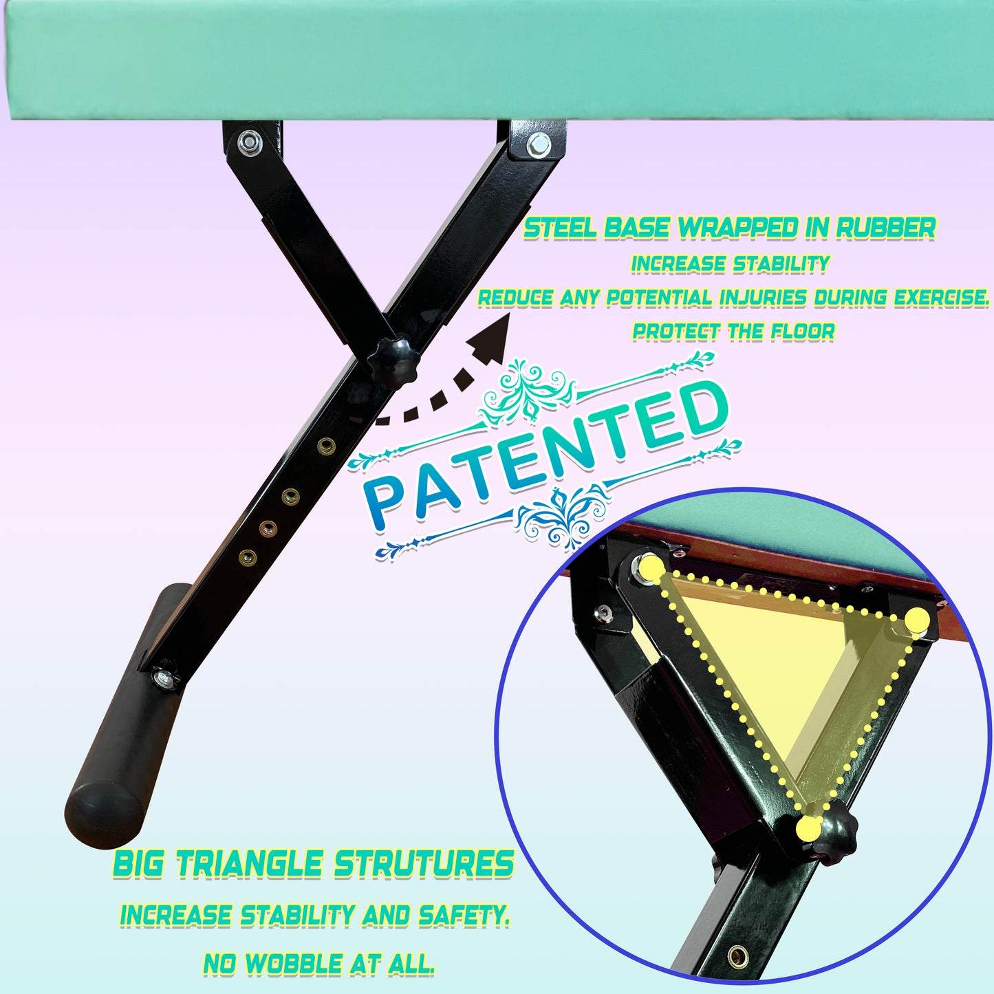 PreGymnastic 9"-27" Heights Adjustable Balance Beam, Off-ground Gymnastics Beam