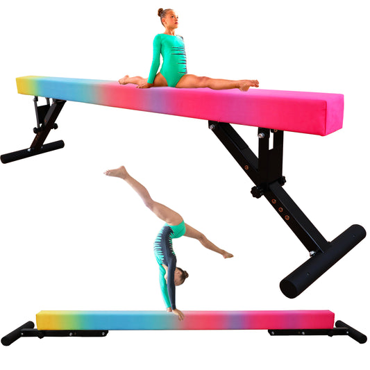 PreGymnastic 9"-27" Heights Adjustable Balance Beam, Off-ground Gymnastics Beam