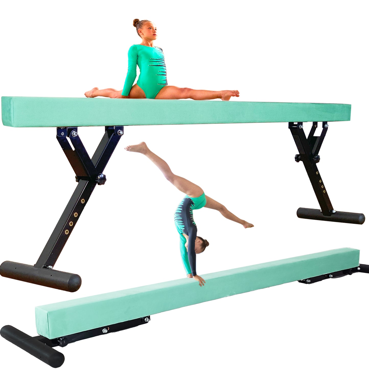 PreGymnastic 9"-27" Heights Adjustable Balance Beam, Off-ground Gymnastics Beam