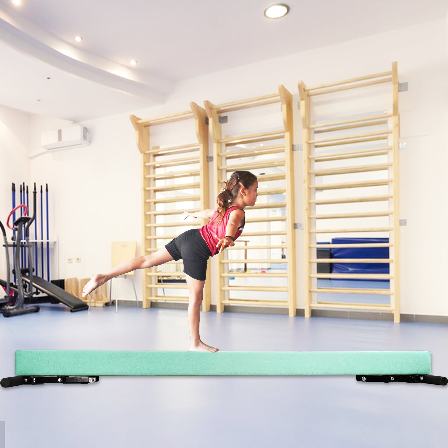 8ft Adjustable Balance Beam for Kids and Teenagers, Adjustable Heights 9"-17"