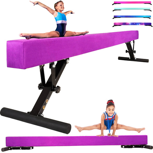 8ft Adjustable Balance Beam for Kids and Teenagers, Adjustable Heights 9"-17"