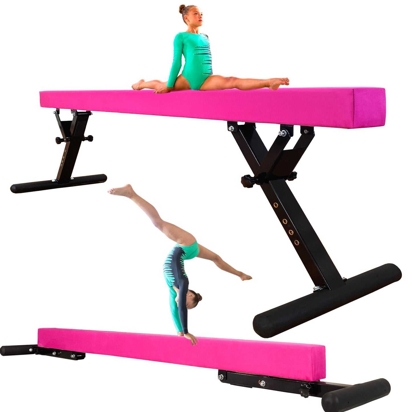 PreGymnastic 9"-27" Heights Adjustable Balance Beam, Off-ground Gymnastics Beam