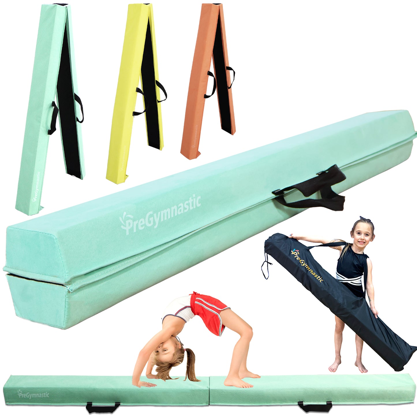 8 ft Folding Balance Beam for Kids, Gymnastics Beam