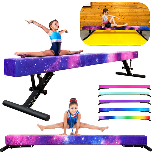8ft Adjustable Balance Beam for Kids and Teenagers, Adjustable Heights 9"-17"